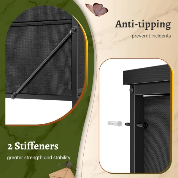 Tall Dresser with 15 Drawers Dresser for Bedroom with Charging Station & LED Lights & Hutch Sturdy Black Bedroom Dressers - Image 6