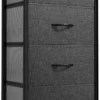 Storage Tower with 4 Drawers - Fabric Dresser, Organizer Unit for Bedroom, Living Room, Closets - Sturdy Steel Frame